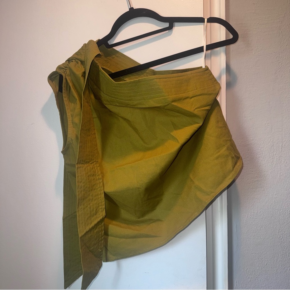 Commense Olive One-Shoulder Tie Tank - Picture 2 of 5